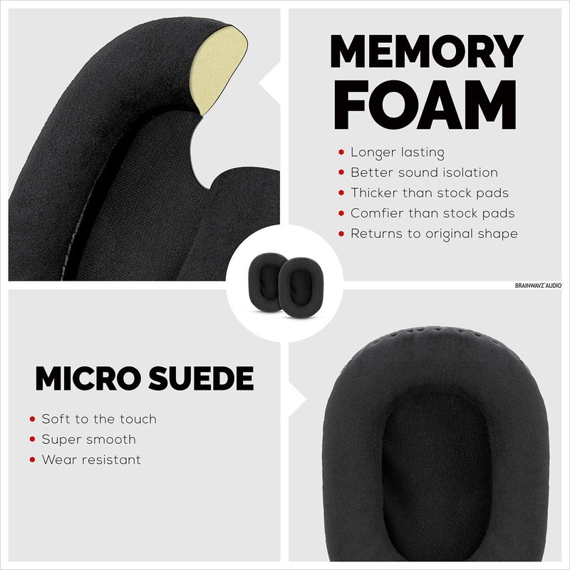 Brainwavz Replacement Micro Suede Earpads for Sony MDR 7506, V6, CD900ST, Memory Foam Ear Pad & Suitable for Other On Ear Headphones, Micro Suede Black - Image 5